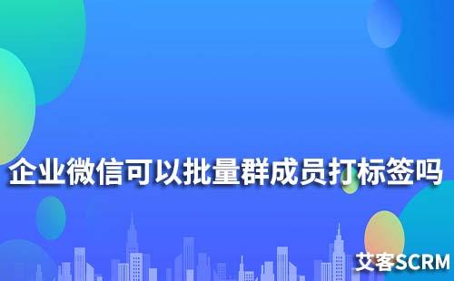 企業(yè)微信可以批量給群成員打標簽嗎